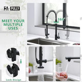 Fapully Black Kitchen Faucet,Commercial Pull Down Kitchen Sink Faucet with Sprayer