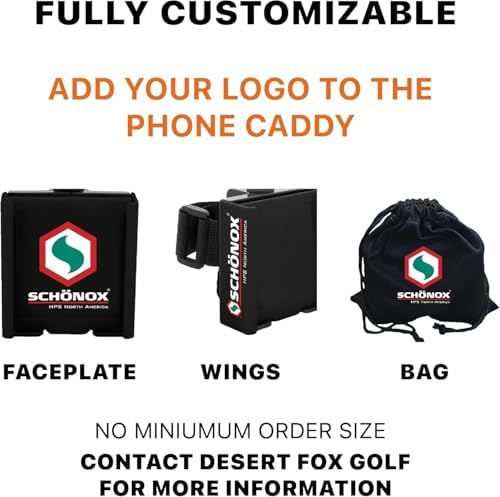 DESERT FOX GOLF Phone Caddy – Adjustable Golf Cart Phone Holder with Secure Strap for Hands-Free GPS & Golf Apps – Universal Fit