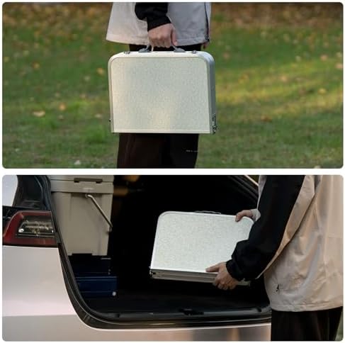 Small Camping Table 2Ft Folding Table 3 Adjustable Height Portable Lightweight Table Aluminum Fold Up Dining Table for Picnic,Beach BBQ,Cooking, Bed Working Outdoor & Indoor