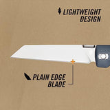 Gerber Gear Pledge Pocket Knife with Pocket Clip - 3.7" Full Panel Plain Edge Blade Folding Knife - EDC Gear and Equipment - Omni Gray