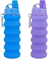 Collapsible Water Bottles Travel water bottle Sports Portable Sport Water Bottle Reusable Water Bottles comes with mountaineering Buckle 500ml silicone Water-proof camping water bottle