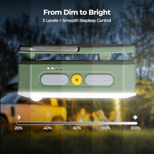 BougeRV Movable Area Light, Rechargeable Camping Lantern, 3200mAh Portable Camping Light, IP65 Waterproof, Camp Lamp for Tent, Power Outages, Emergency, Outdoor