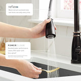 Moen Essie Mediterranean Bronze MotionSense Wave One-Handle Touchless Kitchen Faucet with Pulldown Sprayer and Soap Dispenser, 87014EWBRB