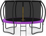 JUMPZYLLA Trampoline Outdoor 8FT 10FT 12FT 14FT 15FT 16FT with Enclosure and Ladder, ASTM Approved Recreational Trampoline for Kids and Adults, Anti-Rust Coated Frame