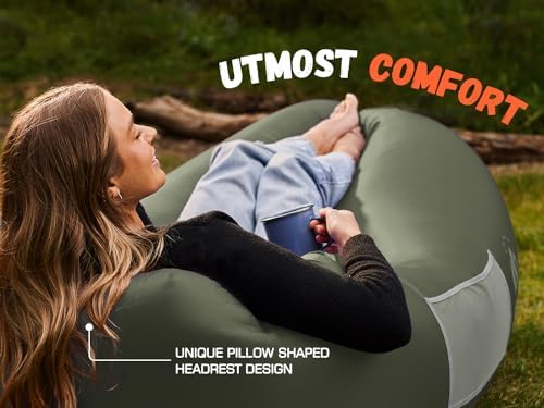 WEKAPO Inflatable Lounger Air Sofa Hammock-Portable,Water Proof& Anti-Air Leaking Design-Ideal Couch for Backyard Beach Traveling Camping Picnics & Music Festivals