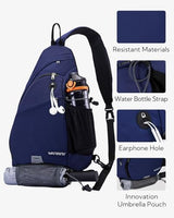 WATERFLY Sling Bag Crossbody Backpack: Over Shoulder Daypack Casual Cross Chest Side Pack