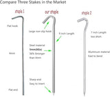 9 inch Galvanized Tent Stakes Metal Tent Pegs, Steel Yard Stakes Tarp Hooks Ground Garden Stakes Tent Spikes, 100 Pack