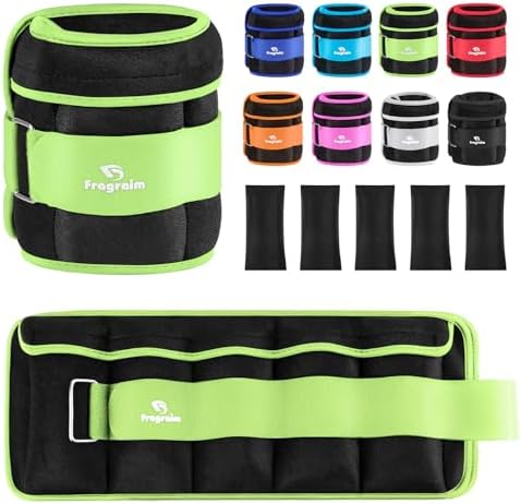Fragraim Adjustable Ankle Weights 1-3/4/5/6/8/10/12/15/20 LBS Pair with Removable Weight for Jogging, Gymnastics, Aerobics, Physical Therapy