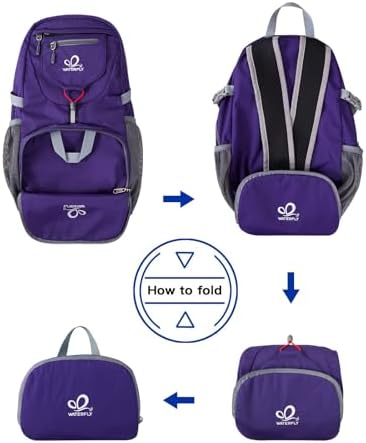WATERFLY Small Lightweight Packable Backpack: 20l Ultra Light Foldable Travel Hiking Camping Daypack Day Pack for Man Woman