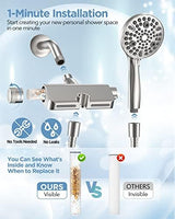 Filtered Shower Head with Handheld Combo Brushed Nickel - Dual 2-in-1 Spa System with Massage Shower Head and 10 Modes Hand Held Showerhead, High Pressure, Buit in Power Wash Mode