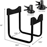 Brio Stainless Steel 3-5 Gallon Water Jug Stand and 2 Dispenser Valves, Rust-Resistant Non Slip Water Stand with BPA Free Fast Flow Water Spout Fits BOTH 48mm and 55mm Bottles 2 CAPS INCLUDED (Black)