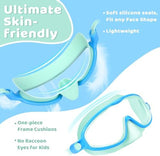 Vvinca 2 Pcs Kids-Swim-Goggles with Nose Cover, Swimming Diving Mask Wide View Anti Fog UV Anti Shattered Lens for Kids 3-6