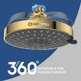 HOPOPRO 5-Mode High Pressure Shower Head - The Washington Post, NBC News, Today TV Show Recommended - High Flow Fixed Showerheads (6 Inch Gold)