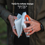 LuminAID Survivor Solar Lantern with Dual Phone Charger - Inflatable LED Lamp for Camping, Hiking and Travel - Emergency Light for Power Outages, Hurricane, Survival Kits