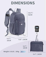 15L Small Hiking Backpack with Chest Pockets for Phone, Ultralight Hiking Daypack with Sternum Straps, Lightweight Foldable Packable Back Pack for Women Men(patent pending)