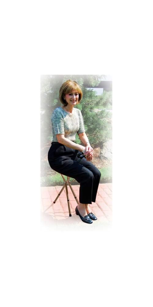 Drive Medical RTL10365-ADJ Adjustable Lightweight Folding Cane with Seat, Black