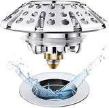 Universal Tub Stopper Bathtub Drain Plug, Pop Up Tub Drain Hair Catcher, Drain Cover with Strainer, for 1-3/8 to 2in Bath Drain Hole
