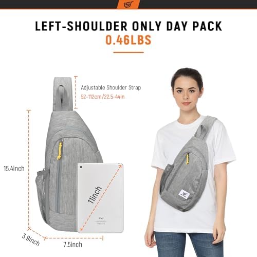 SKYSPER Sling Bag RFID Crossbody Sling Backpack Cross Body Shoulder Travel Bag Hiking Daypack for Women Men(Darkgrey)