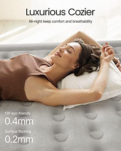 iDOO Air Mattress Full with Built in Pump, 18" Raised Comfort Blow up Mattress, Inflatable Mattress for Guests & Home, Air Bed, colchon inflable, Upgraded Four Chamber Technical Airbed