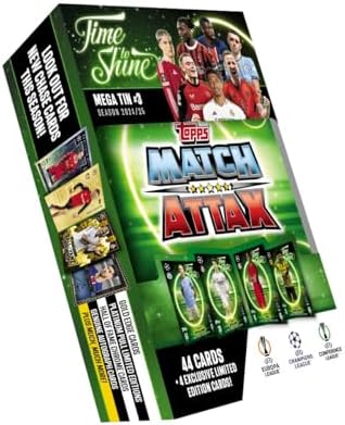 Topps Match Attax 24/25 - Random Mega Tin - Contains 44 Match Attax Cards Plus 4 Exclusive LEs