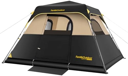 FanttikOutdoor Camping Tent 4/6/8/10 Person Instant Cabin Tent Setup in 60 Seconds with Rainfly & Windproof Portable with Carry Bag for Family Camping & Hiking