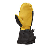 Saranac SA0185 Winter Ski Gauntlet Mitten with Premium Deerskin Leather, Gold/Black