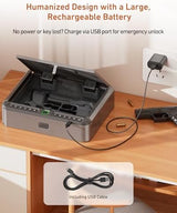 BILLCONCH Gun Safe for Handgun - Biometric Gun Safe 4 Ways Quick Access with Fingerprint/Full-digital Keypad/Key/APP Lock Handgun Pistol Safe for Nightstand Bedside Home