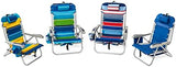 Homevative Backpack Fold-Up Beach Chair, 5 Positions, Towel bar, Cooler, Storage Pouch, Cup Holder and Phone Pocket