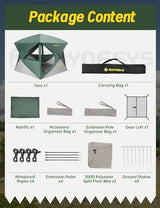 Camping Tent,Instant Cabin Tent, Setup in 60 Seconds, 4 Person Pop up Tents for Camping, Hub Tents, Rainfly, Windproof, UV Resistant, Large Camping Tent Sun Shelter with Removable Floor