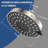 HOPOPRO 5-Mode High Pressure Shower Head - The Washington Post, NBC News, Today TV Show Recommended - High Flow Fixed Showerheads (6 Inch Brushed Nickel)