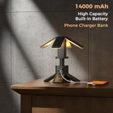 Telescopic Camping Lights Rechargeable 14000 mAh Led Multifunction Magnetic Lanterns Job Site Lighting Cordless Dimmable Camping Tent Lamp Portable Power Supply 6000LM IPX5 Waterproof