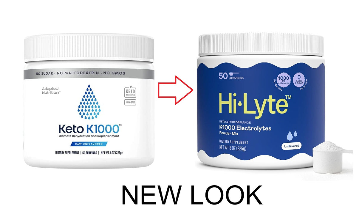 Hi-Lyte Keto K1000 Electrolyte Powder | Unflavored | Hydration Supplement Drink Mix | Boost Energy & Beat Leg Cramps | No Maltodextrin or Sugar | 50 Servings