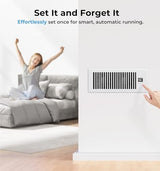 Quiet Register Booster Fan Fits 4" x 12" (DUCT OPENING CUTOUT), 10-Speed Smart Heating Cooling AC Vent Booster Fan w/Remote Control & Thermostat Control (White) - Corded