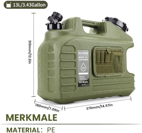3.5 Gallon Camping Water Container with Spigot/Tool Bag, Camping Water Container BPA Free Water Storage with Spigot No Leakage Portable Emergency Water Tank,Multifunction Water Storage