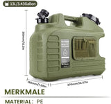 3.5 Gallon Camping Water Container with Spigot/Tool Bag, Camping Water Container BPA Free Water Storage with Spigot No Leakage Portable Emergency Water Tank,Multifunction Water Storage