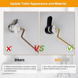Hibbent Universal Metal Side Mount Toilet Handle Replacement Kit, Brass Toilet Flush Tank Lever with Stainless Steel Flapper Chains for Most Toilets, Matte Black Finish