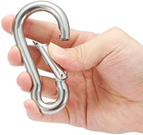 sprookber Stainless Steel Spring Snap Hook Carabiner - 304 Stainless Steel Clips, Set of 6