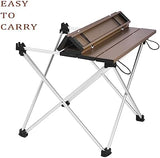 Grope Small Folding Camping Table with Aluminum Table Top, Beach Table for Sand with Carrying Bag,Prefect for Outdoor,Picnic,BBQ,Cooking,Festival
