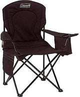 Coleman Portable Quad Camp Chair with 4-Can Cooler, Cushioned Seat & Back with Side Pockets & Cup Holder, Carry Bag Included