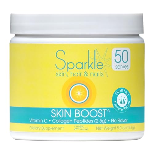 Sparkle Skin Boost (No Flavor) [50-Serves] Verisol Collagen Peptides Protein Powder Vitamin C Supplement Drink
