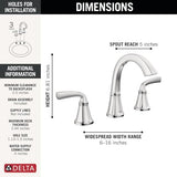 Delta Geist Chrome Bathroom Faucet 3 Hole, 8 Inch Widespread Bathroom Sink Faucet for Vanity, Push-Pop Drain Assembly, Chrome 35864LF