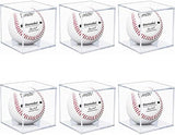 6 Pack Baseball Display Case UV Protected Acrylic Clear Baseball Holder Square Cube Ball Protector Memorabilia Autograph Display Box