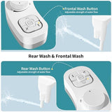 PIKETS Bidet Attachment for Toilet, Dual Nozzle (Frontal and Rear Wash) Non-Electric Fresh Water Bidet Toilet Seat Attachment with Nozzle Self Cleaning, Adjustable Water Pressure (White)