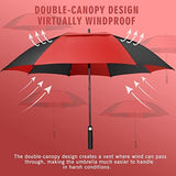 ZOMAKE Automatic Open Extra Large Golf Umbrella 51/54/62/68 Inch, Double Canopy Vented Windproof Oversize Stick Umbrellas for Rain