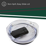 Campus Colors College Stainless Steel, Double Walled, Vacuum Insulated, Reusable Collegiate Tumbler with Slider-Top Lid for Travel, Sports, and Coffee, 18 oz (Miami Hurricanes - Green)