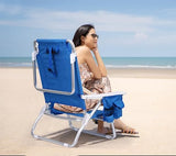 Nice C Blue Backpack Beach Chair with Cooler and Umbrella, Cup Holder for Outdoor, Camping, BBQ, Travel, Picnic