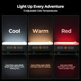 BougeRV Movable Area Light, Rechargeable Camping Lantern, 3200mAh Portable Camping Light, IP65 Waterproof, Camp Lamp for Tent, Power Outages, Emergency, Outdoor