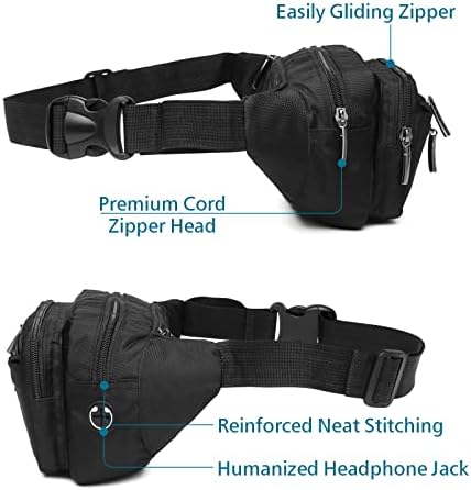 Packism Fanny Pack for Women Men - Fanny Packs for Women Cross Body Everywhere Belt Bag Bum Bag with 6 Zipper Pockets Plus Size & Adjustable Strap for Traveling Cycling Running Hiking