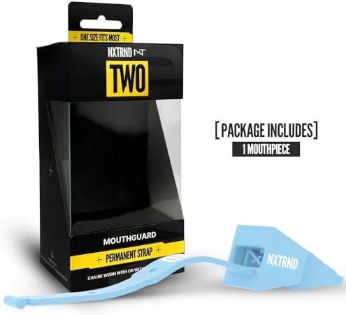 Nxtrnd Two Football Mouth Guard, Football Mouthpiece with Strap, Fits Adult & Youth (Columbia Blue)