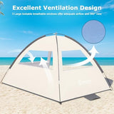 COMMOUDS Beach Tent Sun Shade for 3/4-5/6-7/8-10 Person, UPF 50+ Beach Sun Shelter Canopy Tent, Lightweight, Easy Set Up and Carry